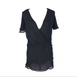 Lane Bryant 26/28 blouse faux wrap sheer tank top